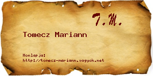 Tomecz Mariann névjegykártya
