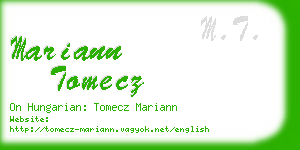 mariann tomecz business card
